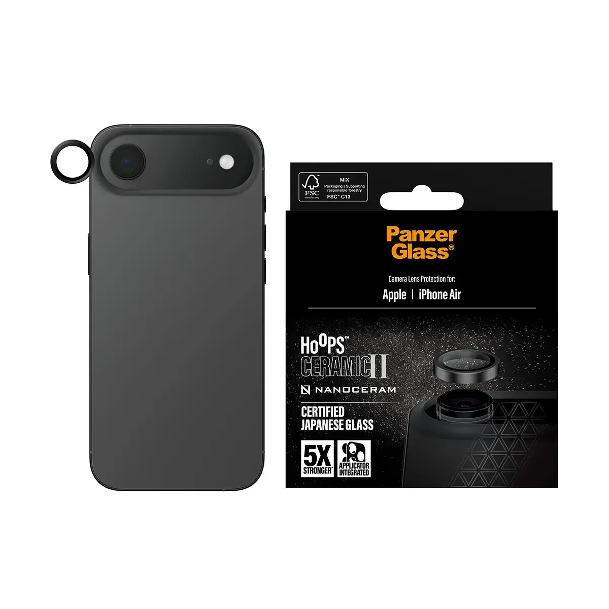 Camera Lens Protector PanzerGlass Hoops Ceramic II iPhone Air Photo 2