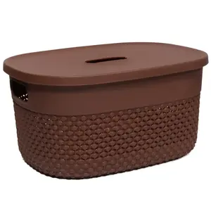 Storage box ArtFlow Deny 23×17×12 cm, brown, compact plastic organizer