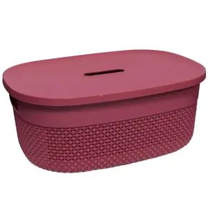 Storage box ArtFlow Deny 38x28x15 cm red – stackable plastic organizer