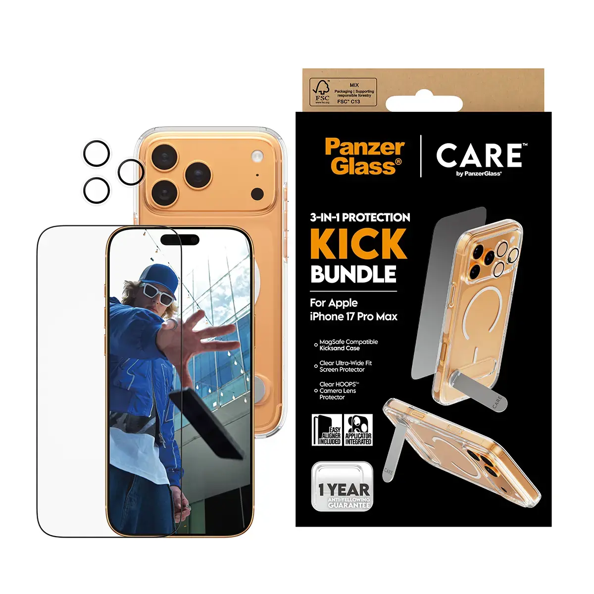 PanzerGlass CARE 3‑in‑1 Feature Kick iPhone 17 Pro Max Photo 2