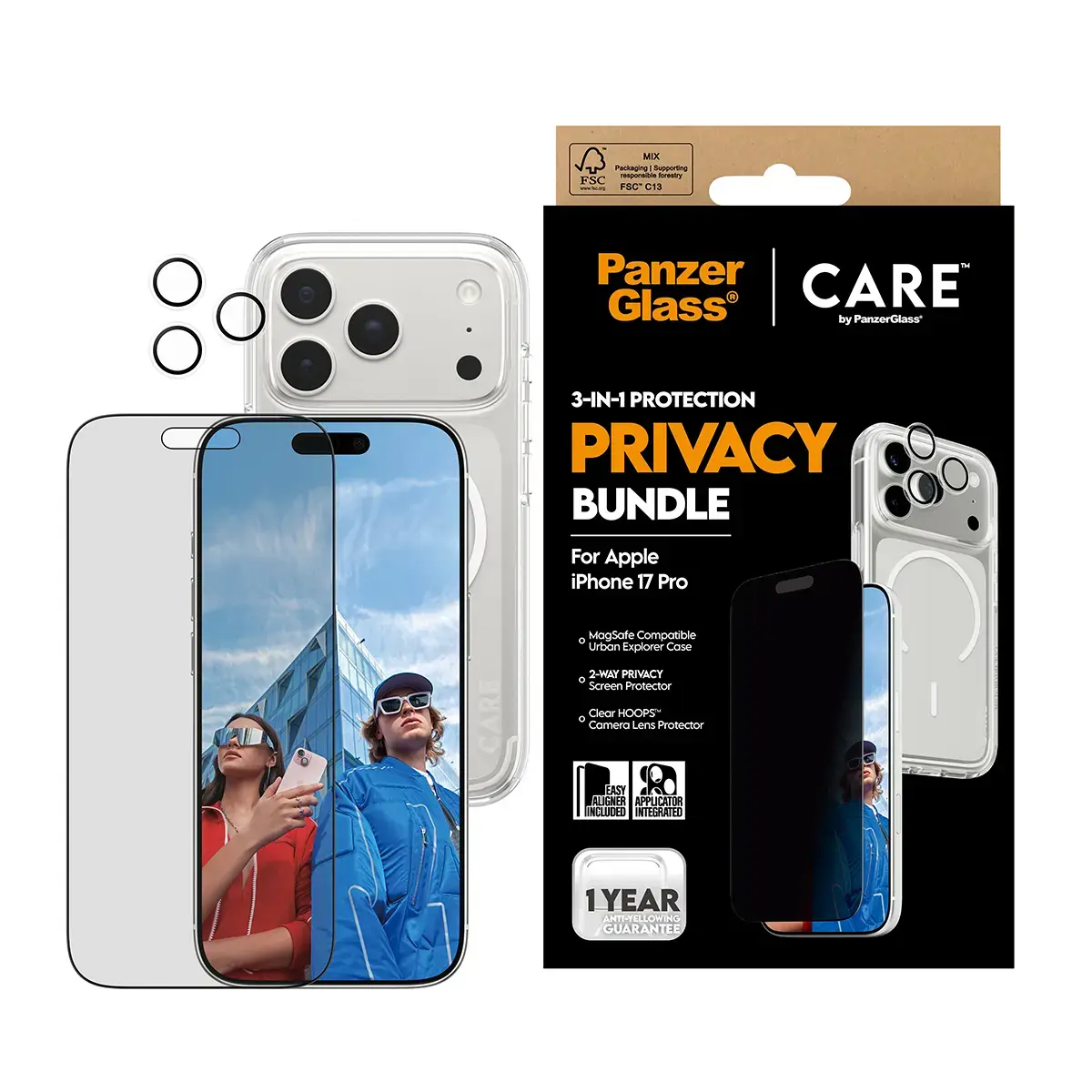 Комплект PanzerGlass CARE 3-в-1 для iPhone 17 Pro Photo 2