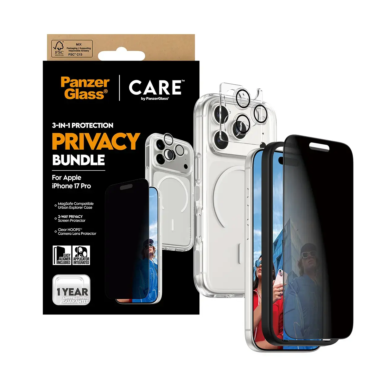 Комплект PanzerGlass CARE 3-в-1 для iPhone 17 Pro Photo 6