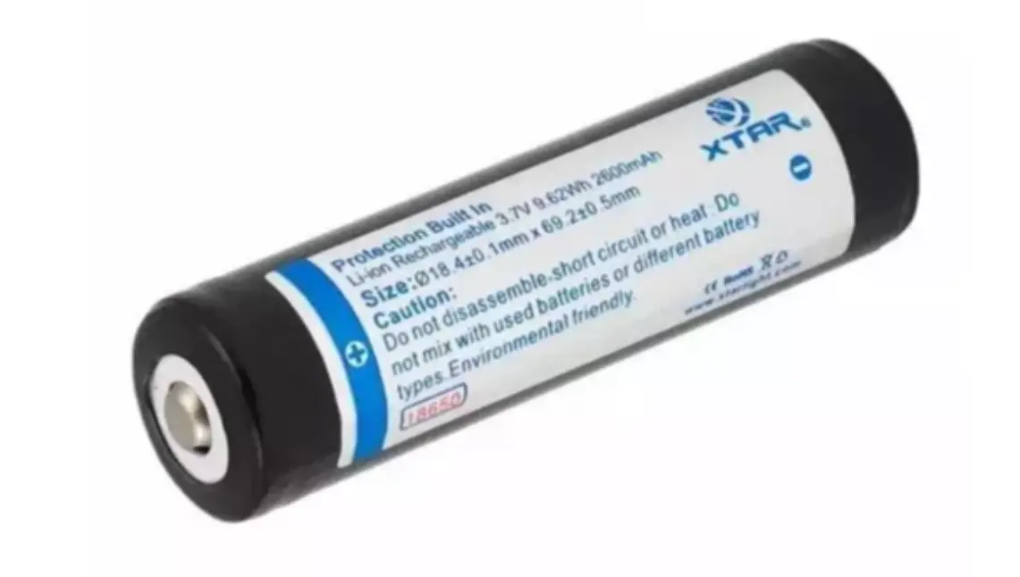 Rechargeable Li‑ion 18650 battery XTAR 2600mAh 3.7V Photo 2