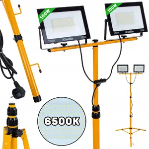 Прожектор LED Keltin 2x100W на телескопическом штативе, холодный свет 6500K