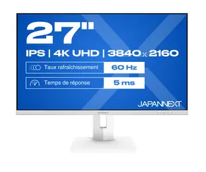 Компьютерный монитор JAPANNEXT JN-IPS270UHD60F-C65W-HSP-W 27 дюймов 4K Ultra HD IPS LED Белый 3840 x 2160 пикселей Встроенные динамики VESA Регулировка высоты