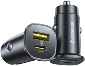 Зарядное устройство Baseus GoTrip 30W автомобильное с USB‑C и USB‑A, чёрное