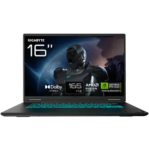 Ноутбук GIGABYTE GAMING A16, AMD Ryzen 7 260, 16" WUXGA, 16 ГБ DDR5, 1 ТБ SSD, NVIDIA GeForce RTX 5070, Windows 11 Home