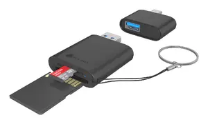 ICY BOX IB-CR204-CU3 2-in-1 karšu lasītājs ar USB Type-A un USB Type-C saskarni SD un MicroSD kartēm