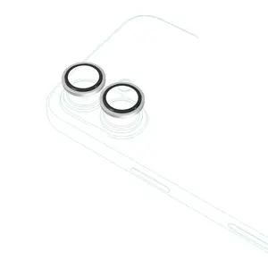 Lens protectors Epico Alu for iPhone 17, silver, metal frame set