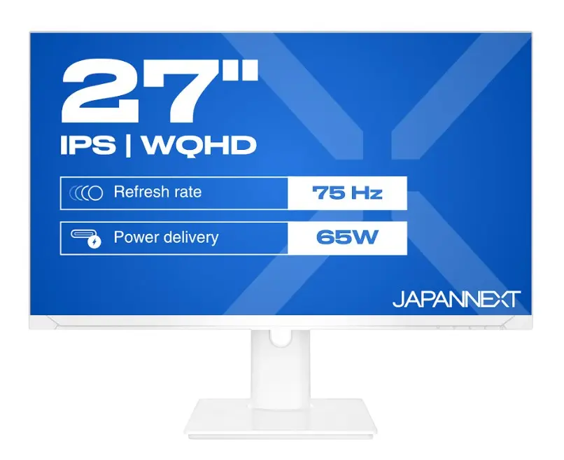JAPANNEXT JN-IPS270WQHD75F-C65W-HSP-W Datorspēļu un biroja monitors
