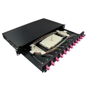 Patch panel LogiLink F12LC4B 1U LC Fiber optic Grey Metal Rack mounting