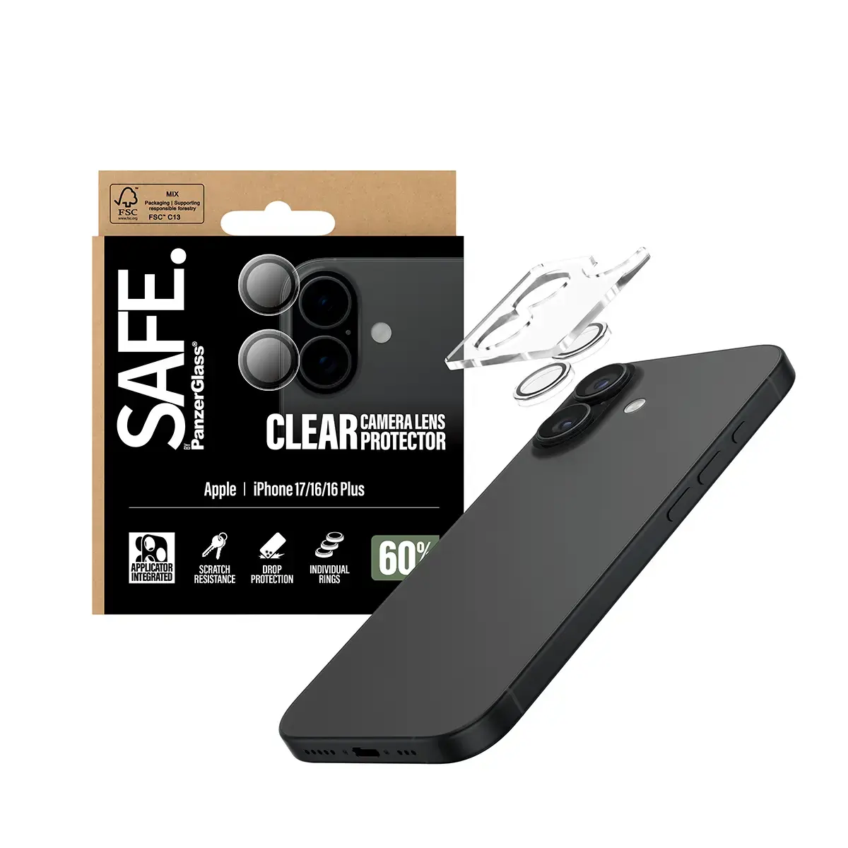 Kameru objektīva aizsargs PanzerGlass SAFE iPhone 17 16 16 Plus Photo 5