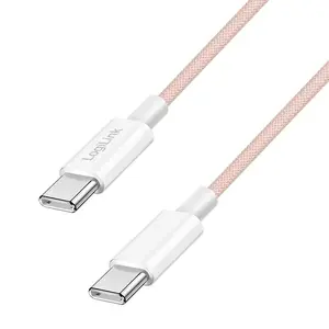 LogiLink USB 2.0 Type-C cable C/M to C/M 60W pink 1.5 m
