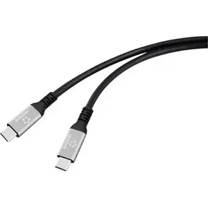 USB-C cable Renkforce RF-6820206 USB4, black, aluminium connector, silicone jacket