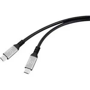 USB-C cable Renkforce RF-6805038 USB4 Black aluminium connector silicone