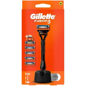 Станок Gillette Fusion5 5 лезвий — бритвенный станок Gillette Fusion5 с 5-лезвийной кассетой и подставкой