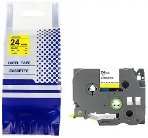 Lentes Brother TZe-651 24 mm x 8 m melna uz dzeltenas (rezerves ekvivalents)