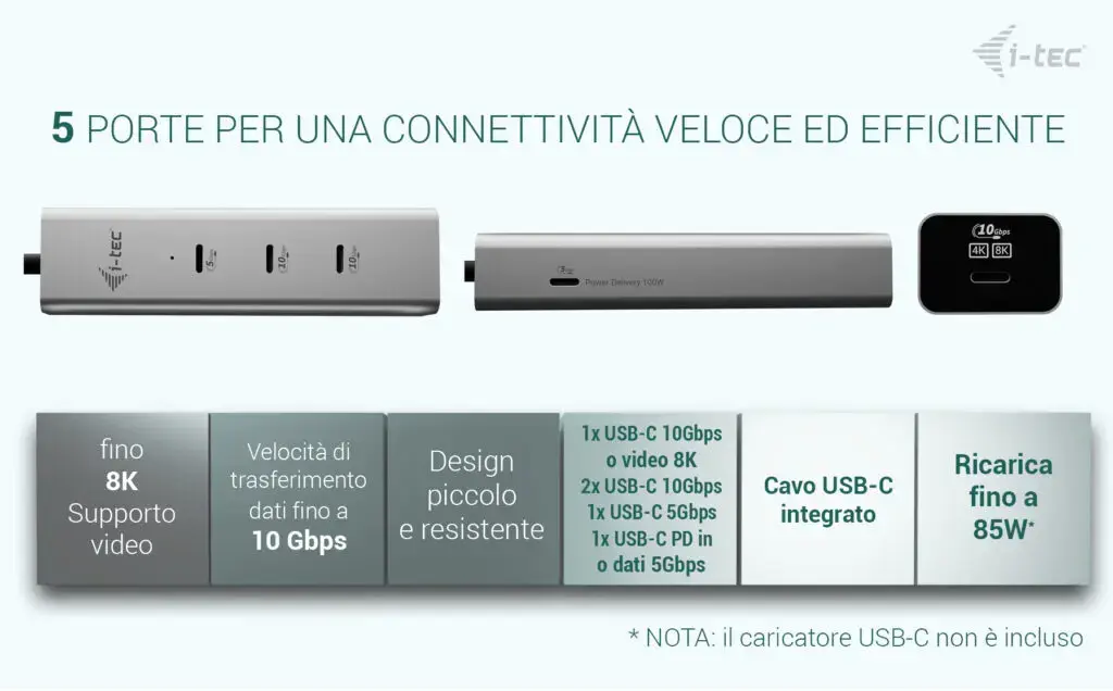 USB-C Charging HUB i-tec Metal C31HUBMETAL8KPDPRO Photo 9