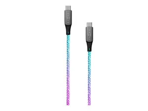 USB-C to USB-C charging cable FIXED FIXDLED-CC-RA with PD support and fixed length, integrated rainbow LED