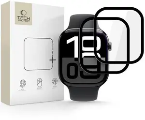 Aizsargstikls Tech-Protect Glass Flex+ priekš Apple Watch 10/11 46mm — melns