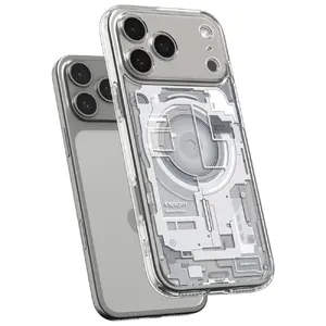 Чехол для телефона Spigen Ultra Hybrid Mag для iPhone 17 Pro Max — белый, прозрачная задняя панель, совместимость с MagSafe