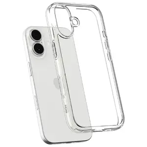 Protective phone case Spigen Ultra Hybrid for iPhone 17, crystal clear, hard back, flexible bumper