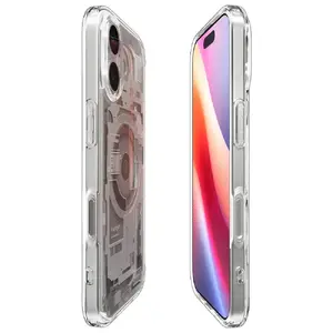 Чехол для iPhone 17 MagSafe Spigen Ultra Hybrid Mag — прозрачный, отделка natural titanium