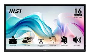 Portatīvais monitors MSI PRO MP165DE E6 15,6" Full HD IPS 1920×1080 USB-C HDMI VESA melns