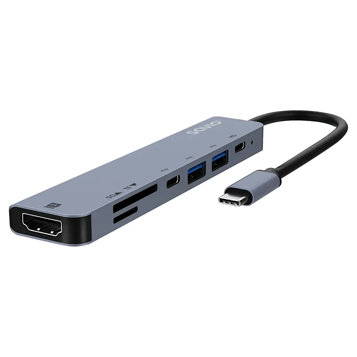 SAVIO AK-82 USB Type-C хаб с HDMI и MicroSD Photo 3