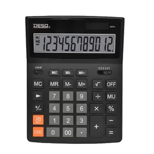 Desktop calculator AVELI 30444 with extra-large display, solar powered, black