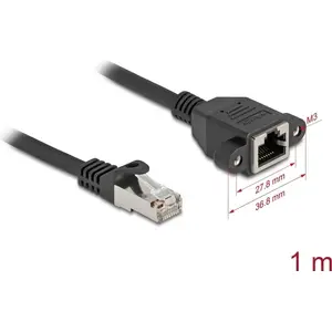 Networking Cable DeLOCK 90775 Black 1m Cat6a S/FTP RJ-45