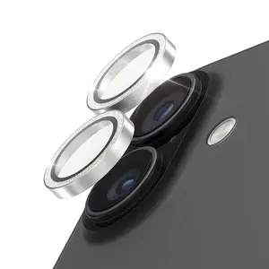 Защитное стекло для камеры PanzerGlass Hoops Glitter Silver для iPhone 17 16 16 Plus Устойчивость к царапинам и ударам