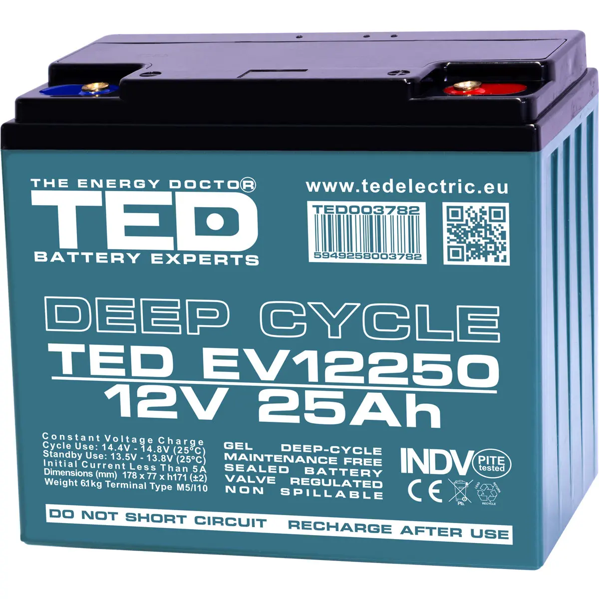 12V gēla akumulators TED ® dziļā