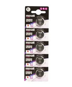 Monētas tipa baterija MAXELL CR2032 3V litija, komplekts 5 gab. (BAT2032.MX5)