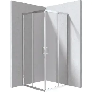 Square shower cabin deante KYC_0088P 80x80 cm, corner enclosure, hinged door