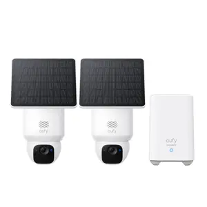 IP купольная камера видеонаблюдения Eufy SoloCam E30 (2 шт.) с HomeBase 2 — уличная, 2048×1080, 360° обзор, беспроводная, настенный монтаж