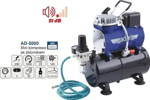 Мини-компрессор для аэрографа Adler AD-5000 (MPN 0244.0) компактный блок для хобби и моделирования