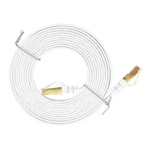 Сетевой кабель CAT7 плоский экранированный S/STP 10Gbps 600MHz 5м белый EB1728231373# PNI