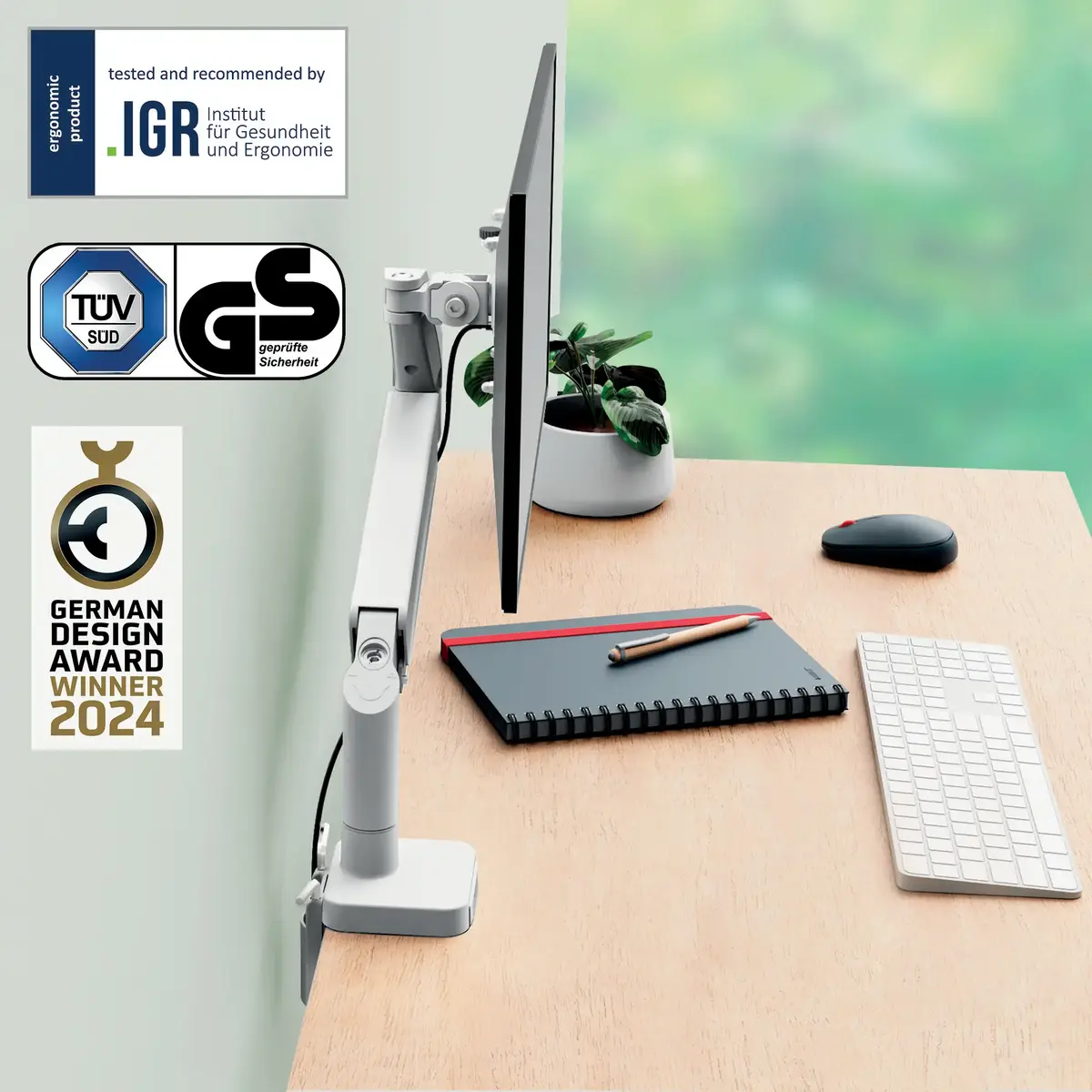 Monitoru statīvs Leitz Ergo Space Saving Single 64890085 Photo 2