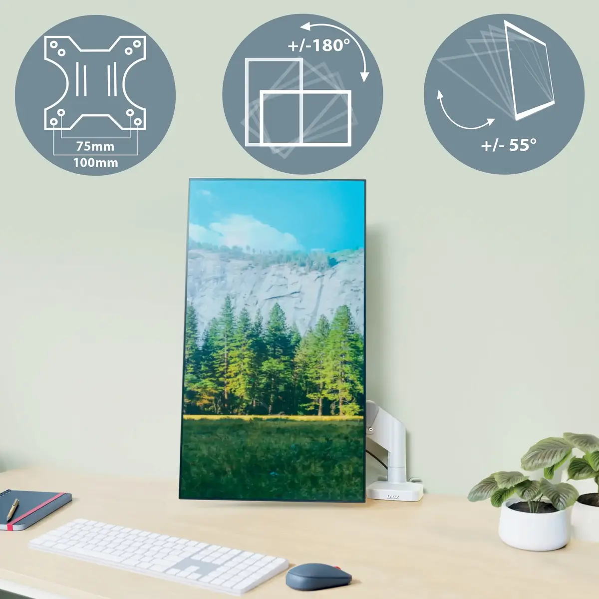 Monitoru statīvs Leitz Ergo Space Saving Single 64890085 Photo 6