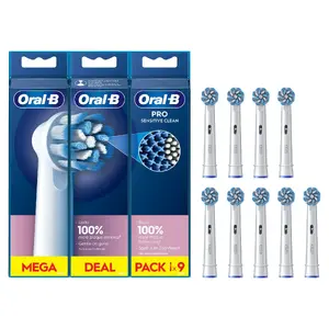 Toothbrush heads Oral-B Pro Sensitive Clean 9 pcs White Extra soft