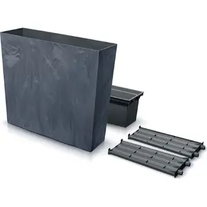 Planter Prosperplast URBI CASE TOWER Concrete Effect Anthracite DUC800TE_S433 — tall modular outdoor plant pot