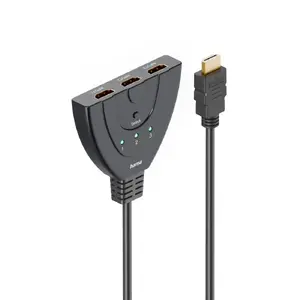 Hama 00205101 HDMI Cable 0.55m HDMI Type A 3 x HDMI Type A Black