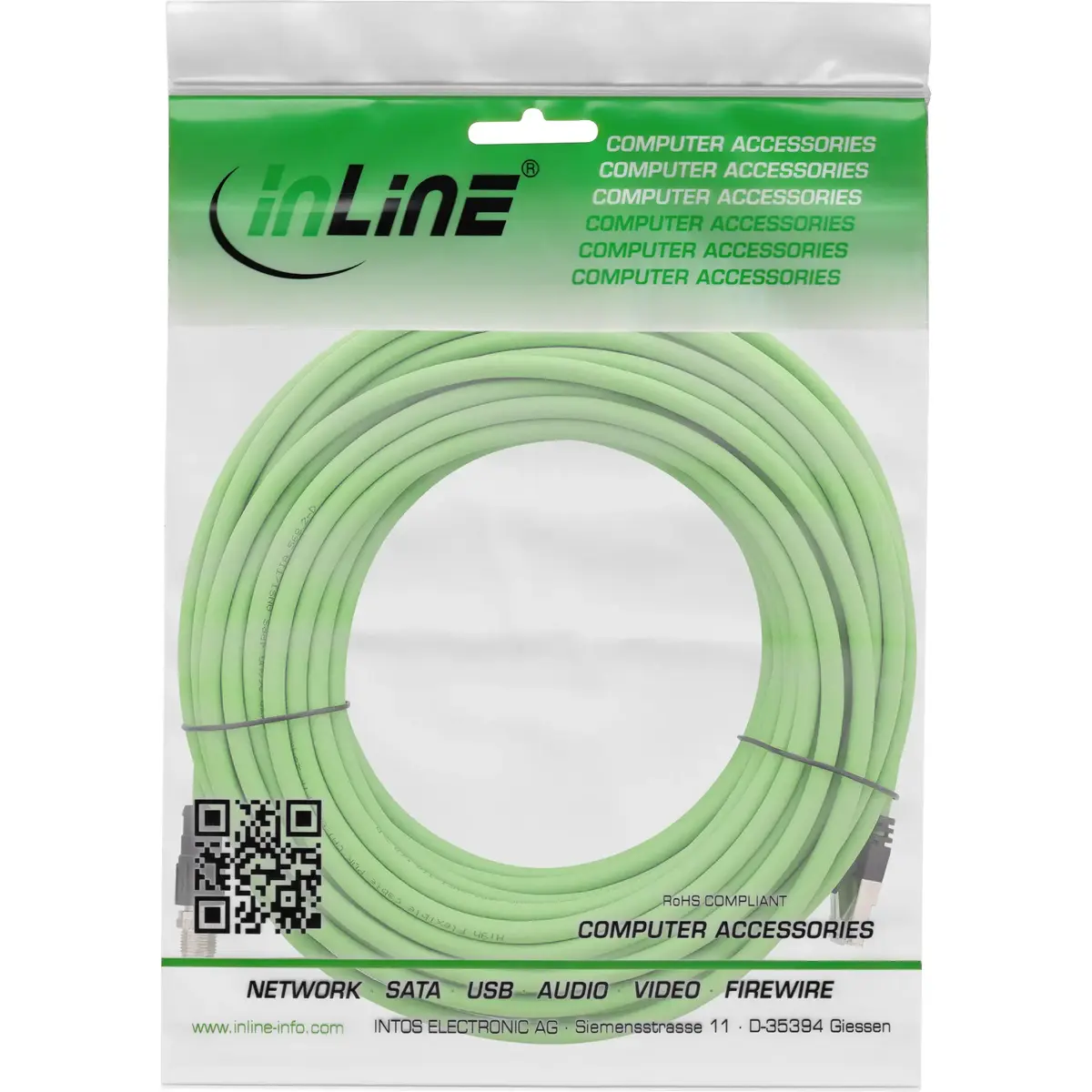 InLine rūpnieciskais tīkla kabelis M12 8-pin X-coded RJ45 Photo 2