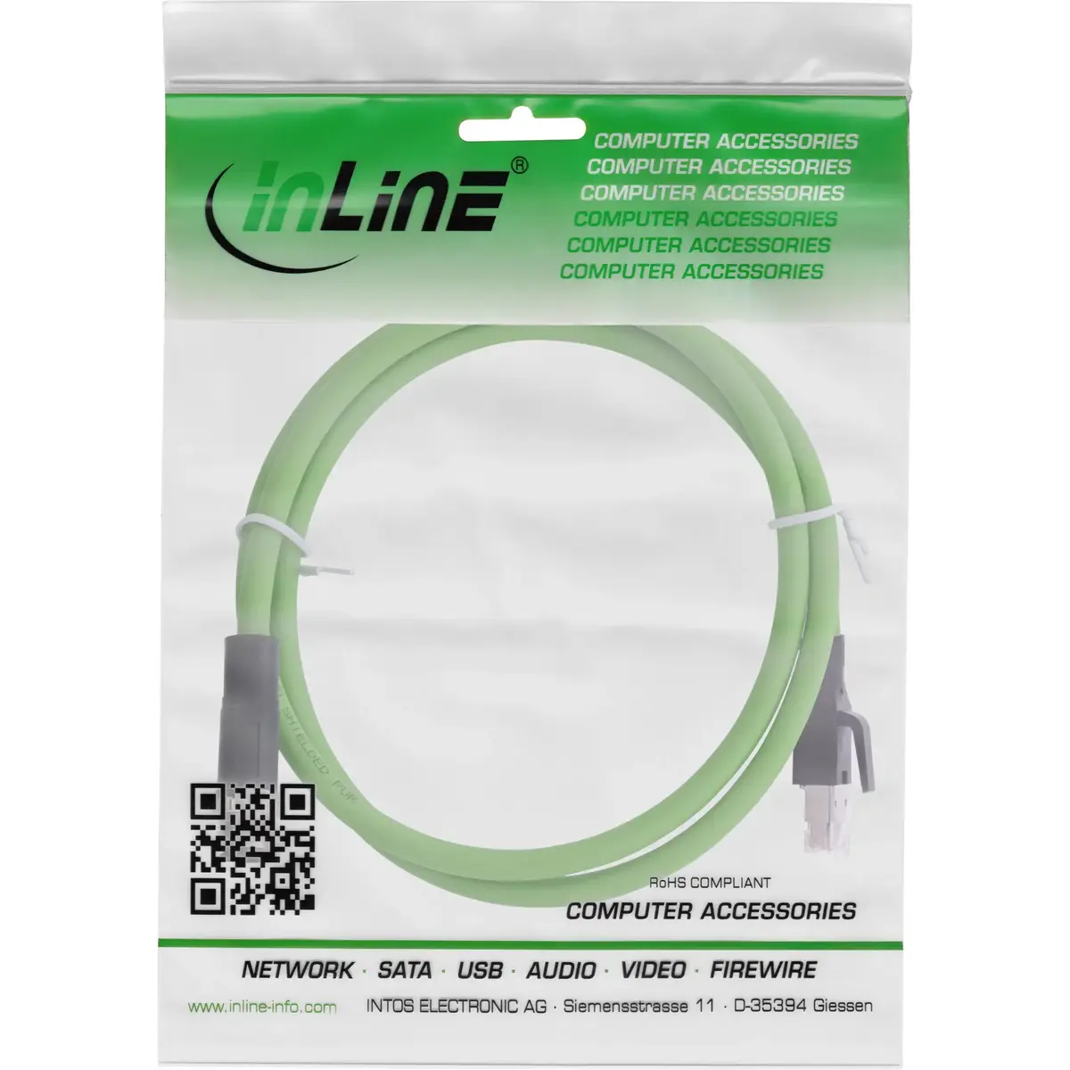 Сетевой кабель InLine M12 4-pin D-coded male plug to RJ45 Photo 2
