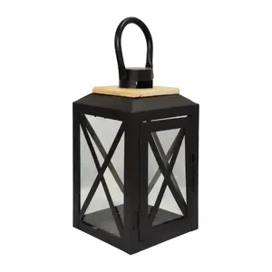 Lantern ArtFlow Laterna Monto 14×14×27 cm black – decorative garden lantern