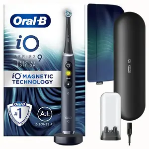Electric toothbrush BRAUN Oral‑B iO9 Black Special Edition — black, rechargeable, oscillating‑rotating & micro‑vibrations