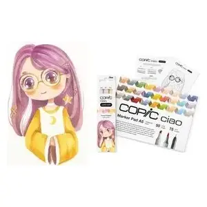 COPIC Layout Marker Set Ciao Sunset Palette — 1.0 mm & 6.0 mm nibs, 6 colors