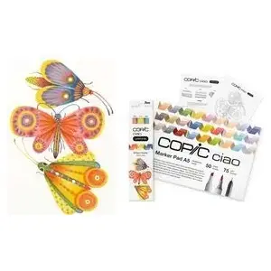 Набор маркеров COPIC Ciao 2D Brilliant Palette с наконечниками 1,0 мм и 6,0 мм, 6 шт.