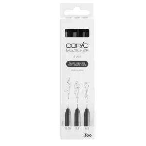 Copic Multiliner fineliner Multi Black 3 gab Kārtains Gals
